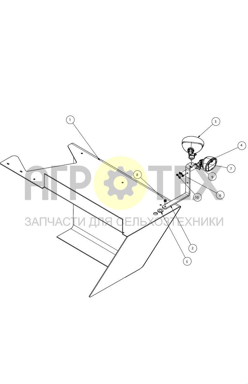 Рабочее освещение левой стороны (SX016816) (№4 на схеме)